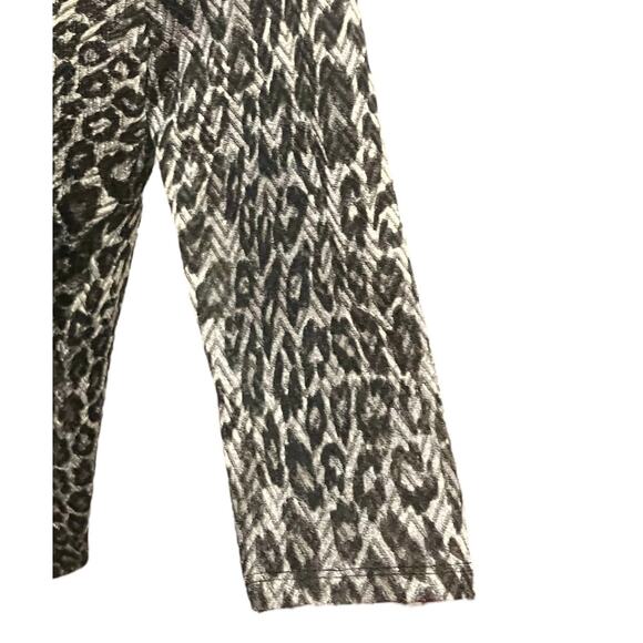 Ruby Rd. Womens Blk/Silver Animal Print Textured Knit Cowl Neck Pullover Size S - Picture 6 of 9